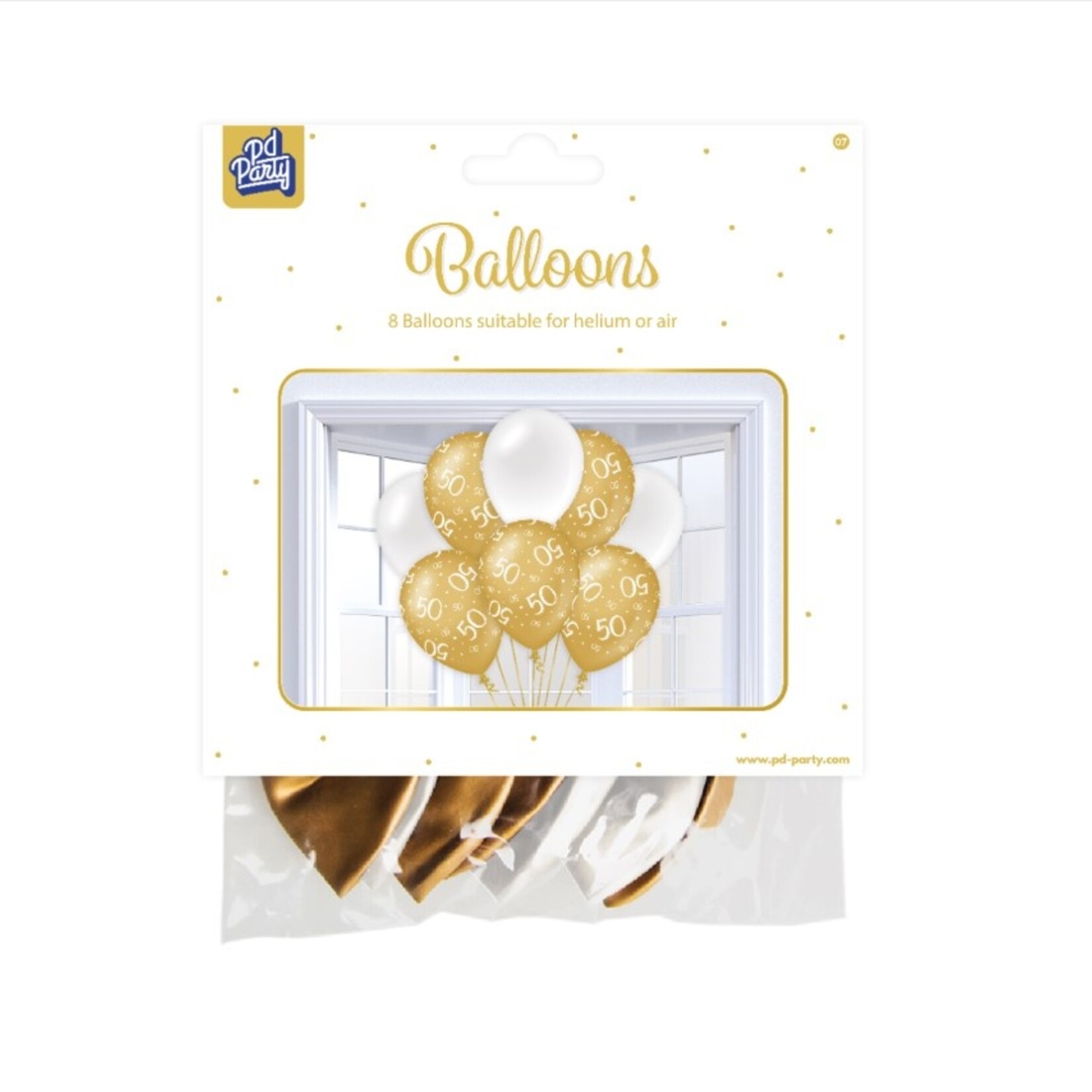 Party Planet Balloons Gold/white - 50