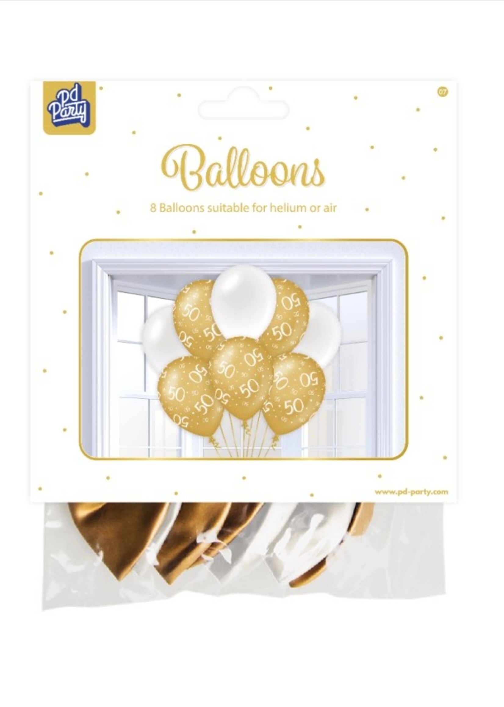 Party Planet Balloons Gold/white - 50