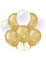 Party Planet Balloons Gold/white - 50