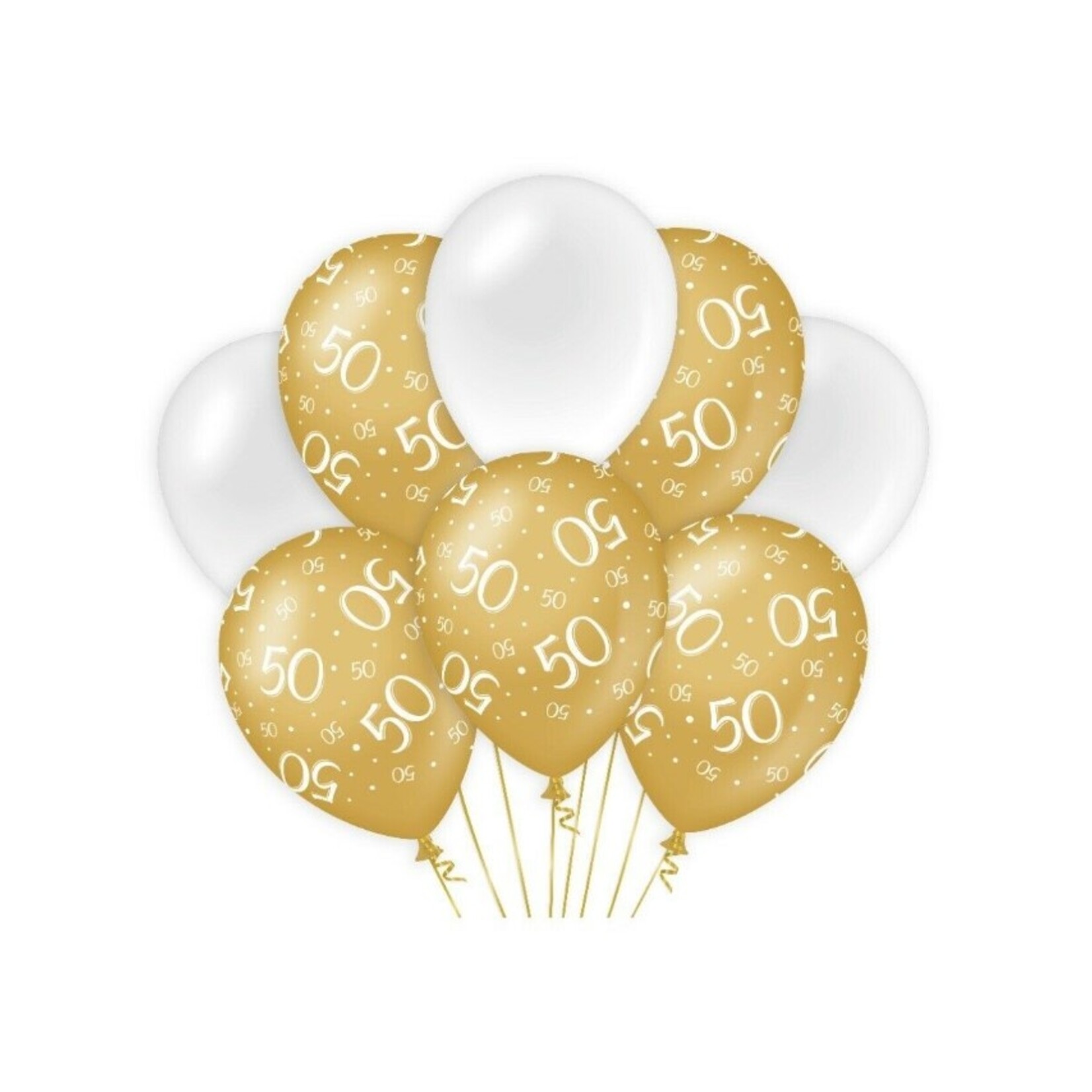 Party Planet Balloons Gold/white - 50