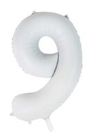 Party Planet Folieballon 34″ no. 9 satin white