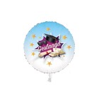 Party Planet Folieballon wit ’Geslaagd’ (45 cm)
