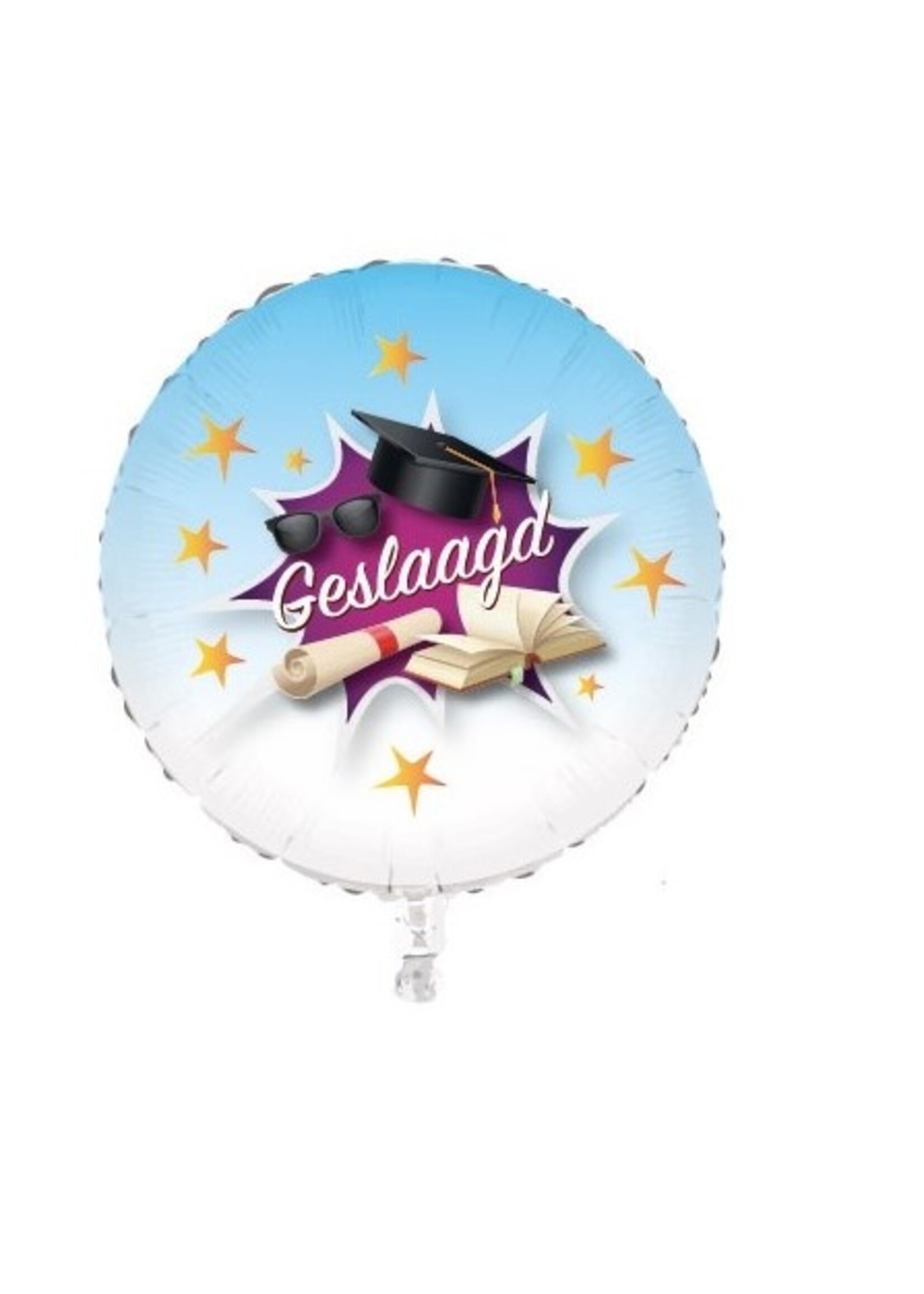 Party Planet Folieballon wit ’Geslaagd’ (45 cm)