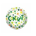 Party Planet Folieballon ’Congrats’ groen ECO (Ø 46cm)