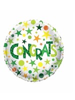 Party Planet Folieballon ’Congrats’ groen ECO (Ø 46cm)