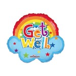 Party Planet Folieballon ’Get Well’ regenboog (Ø46cm)