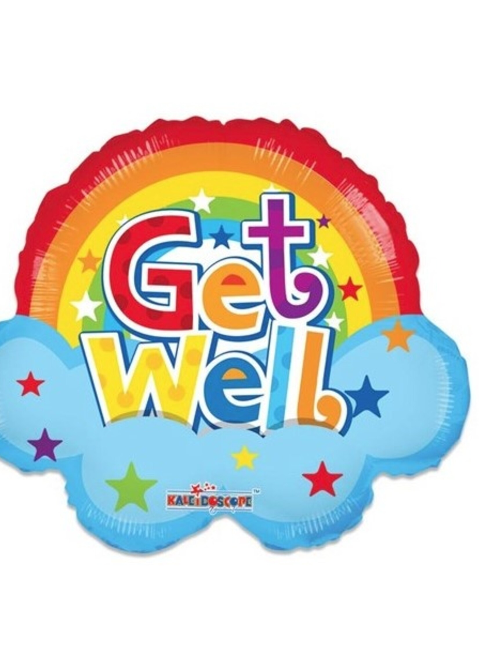 Party Planet Folieballon ’Get Well’ regenboog (Ø46cm)