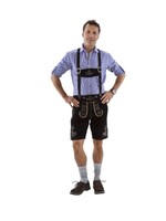 Party Planet Lederhose kort zwart