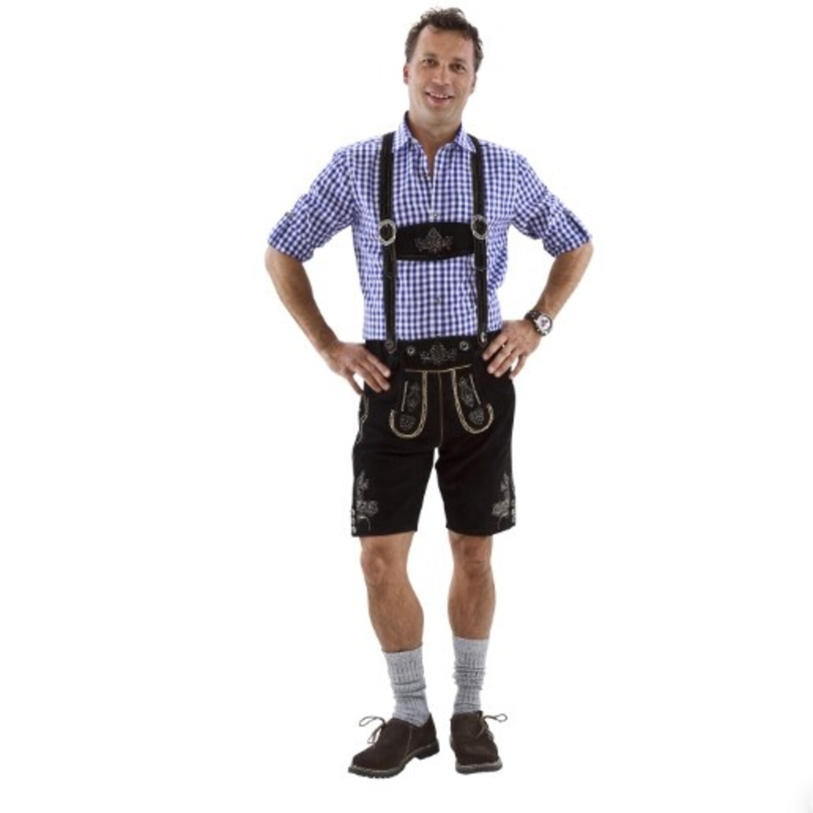 Party Planet Lederhose kort zwart
