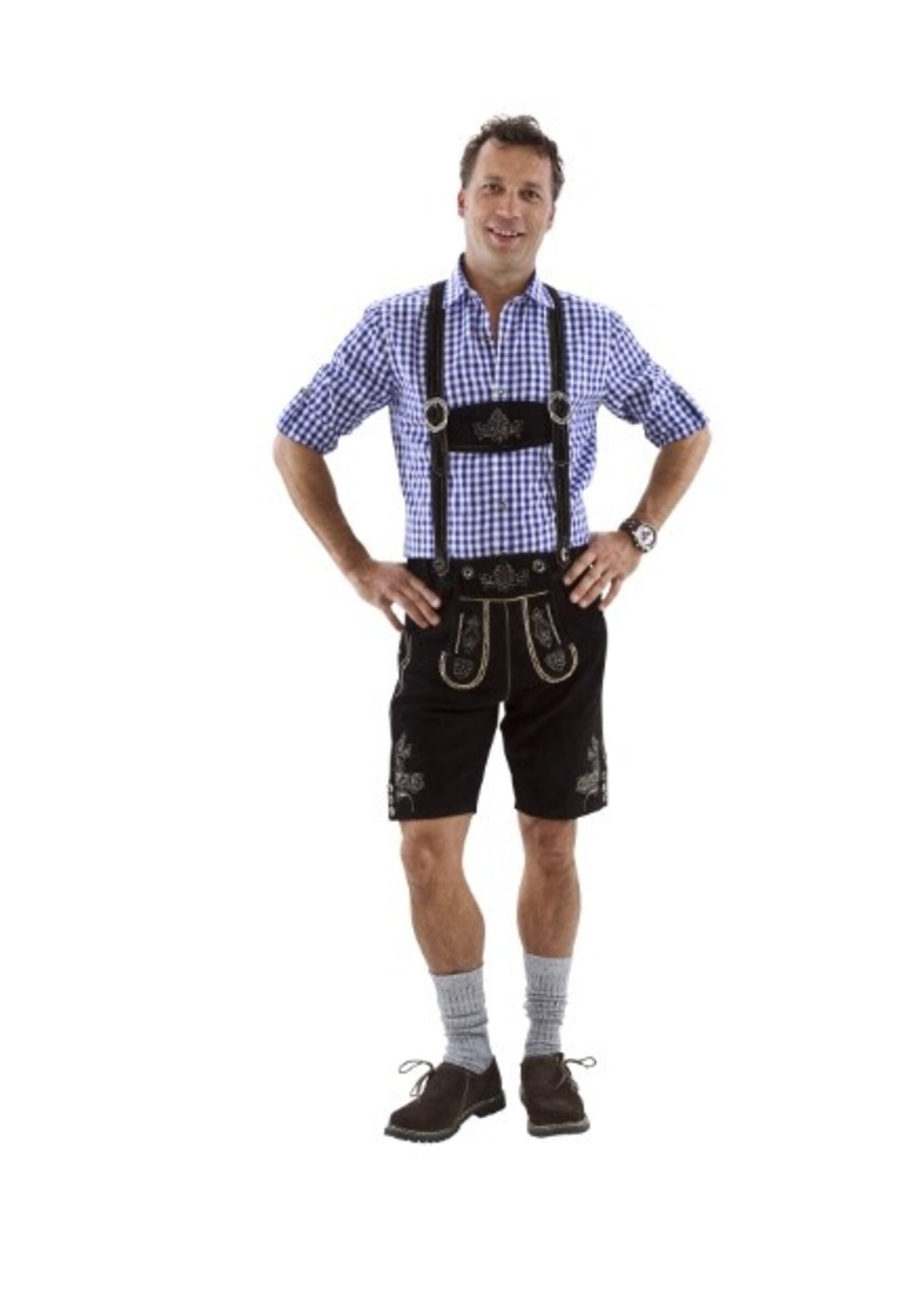 Party Planet Lederhose kort zwart