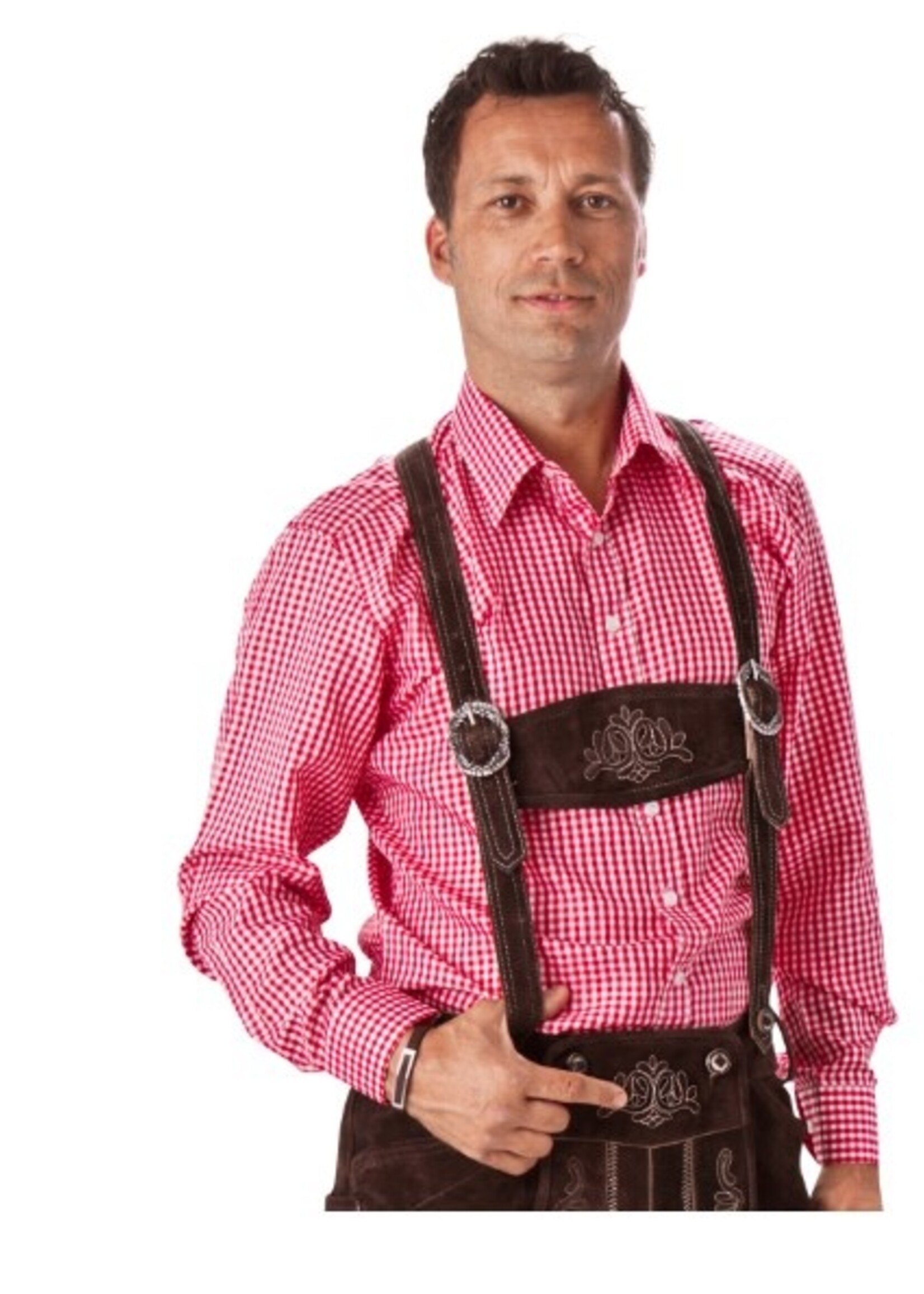 Party Planet Overhemd met rood-wit ruitpatroon