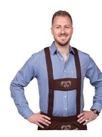 Party Planet Overhemd met blauw-wit ruitpatroon