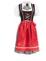 Party Planet Oktoberfest-jurk Dirndl zwart-wit geruit
