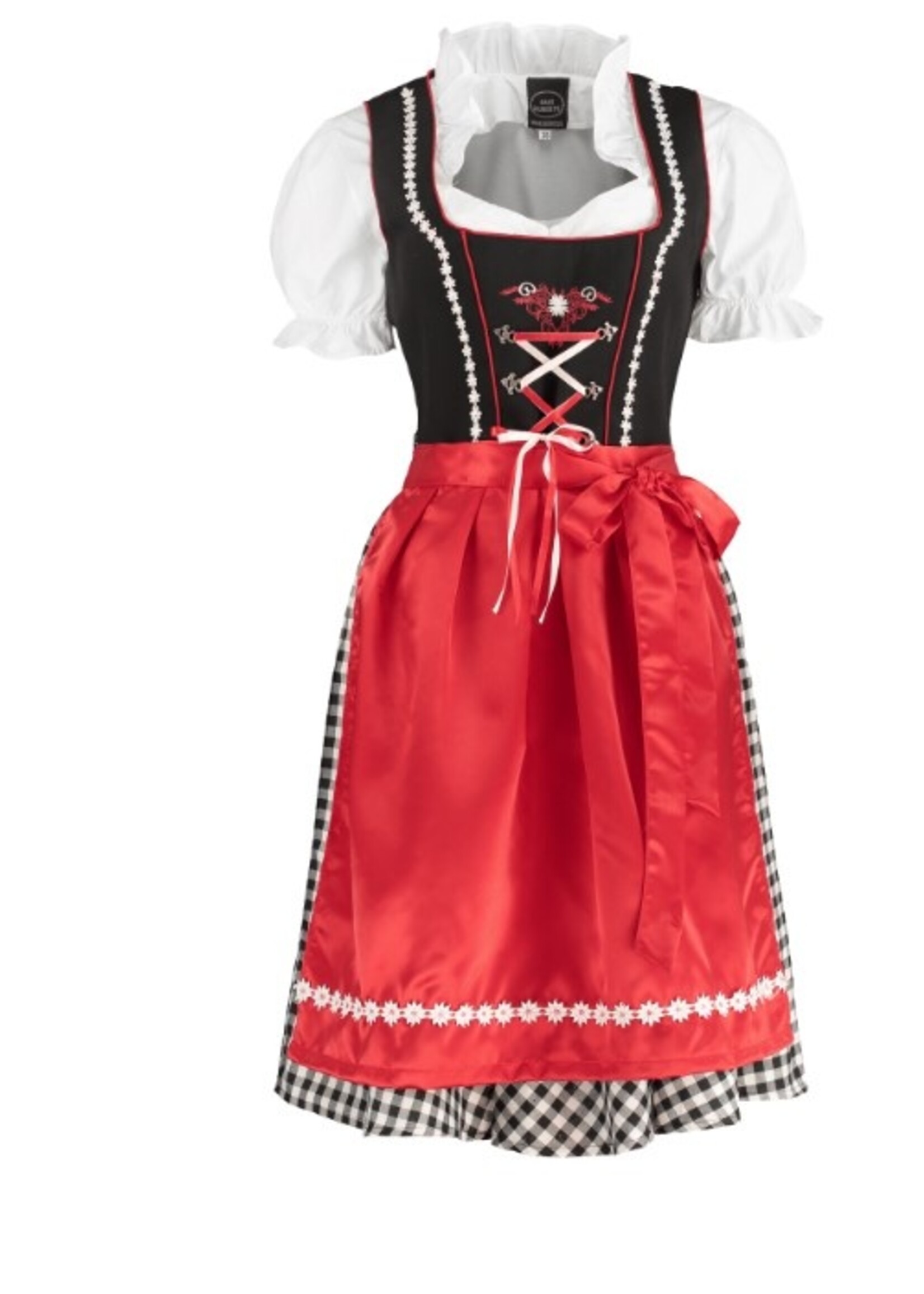Party Planet  H-2490 Oktoberfest-jurk Dirndl zwart-wit geruit
