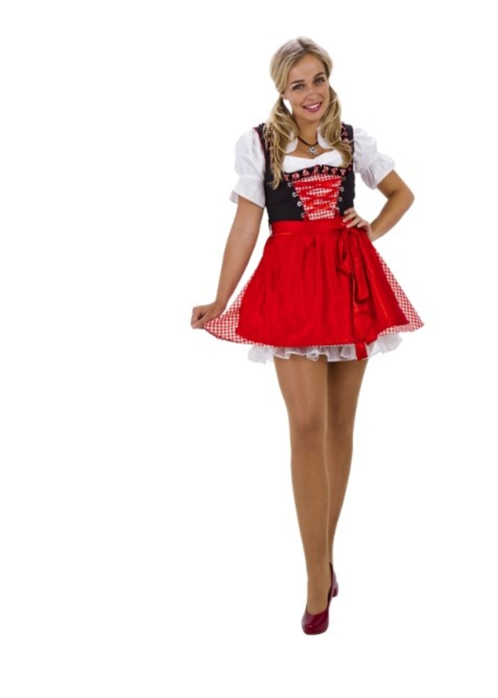 Party Planet T-2100 Oktoberfest-jurk rood-wit geruit/zwart