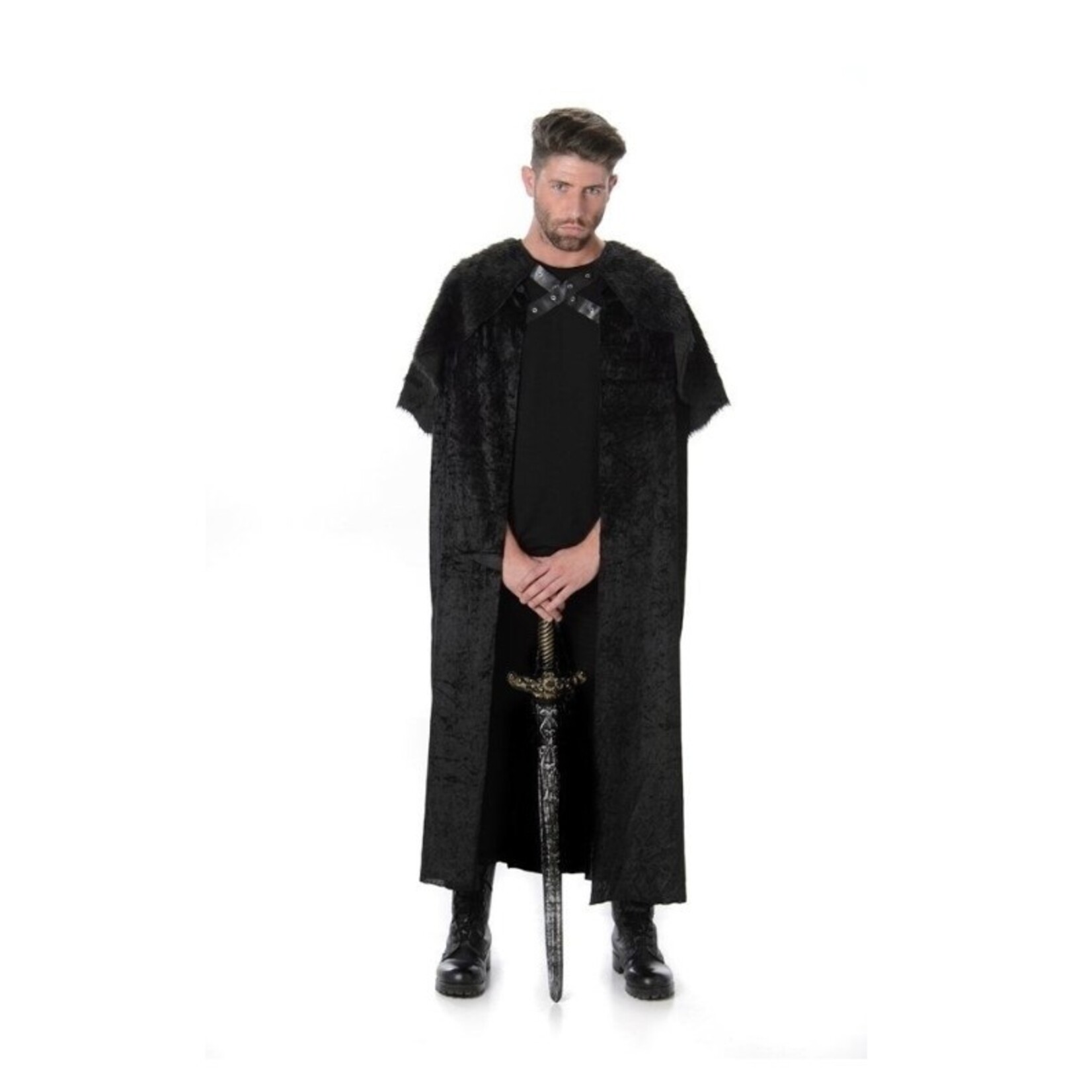 Party Planet 24-82021 Cape Met Bont Zwart