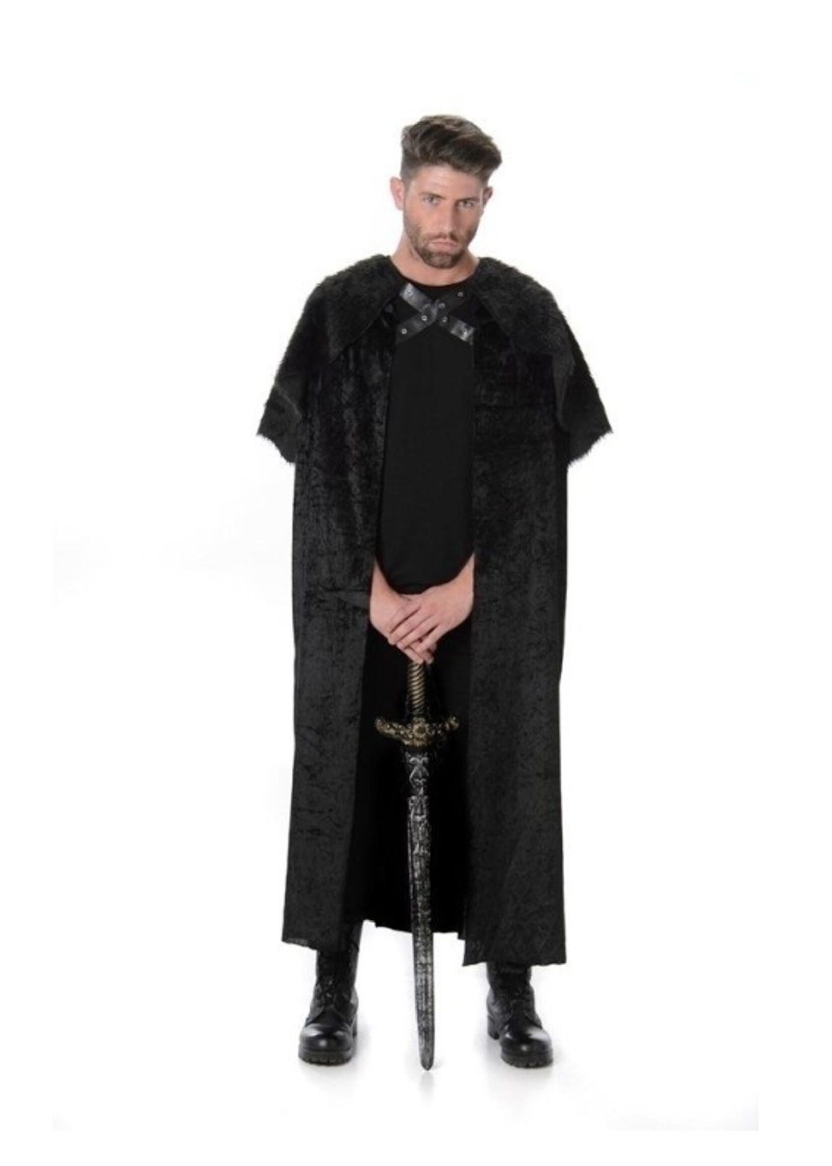 Party Planet 24-82021 Cape Met Bont Zwart