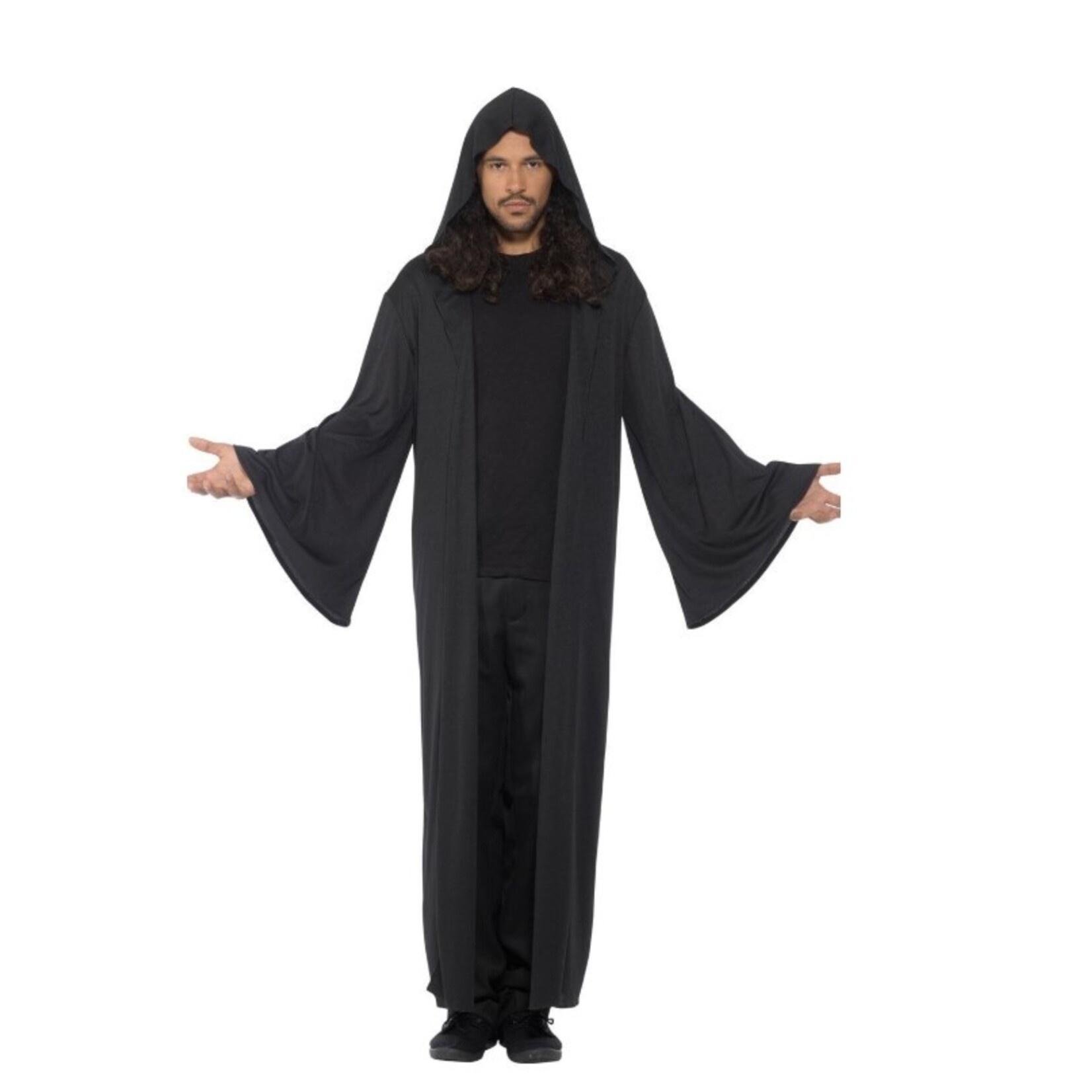 Party Planet Zwarte Cape Met Capuchon