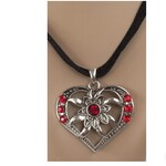 Party Planet Ketting Hart met rode strass-steentjes
