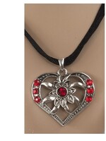 Party Planet Ketting Hart met rode strass-steentjes