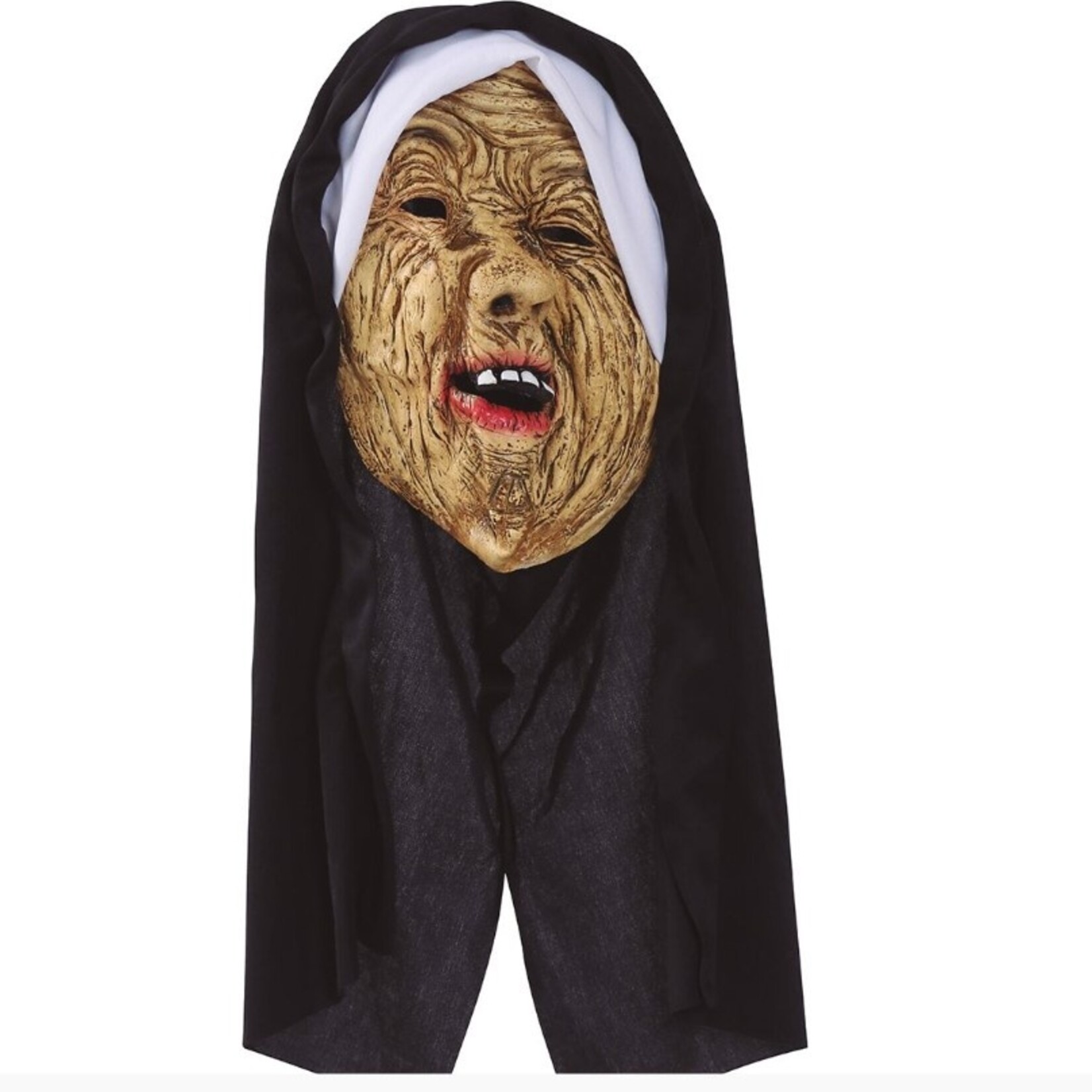 Party Planet Vinyl masker van een non met kap