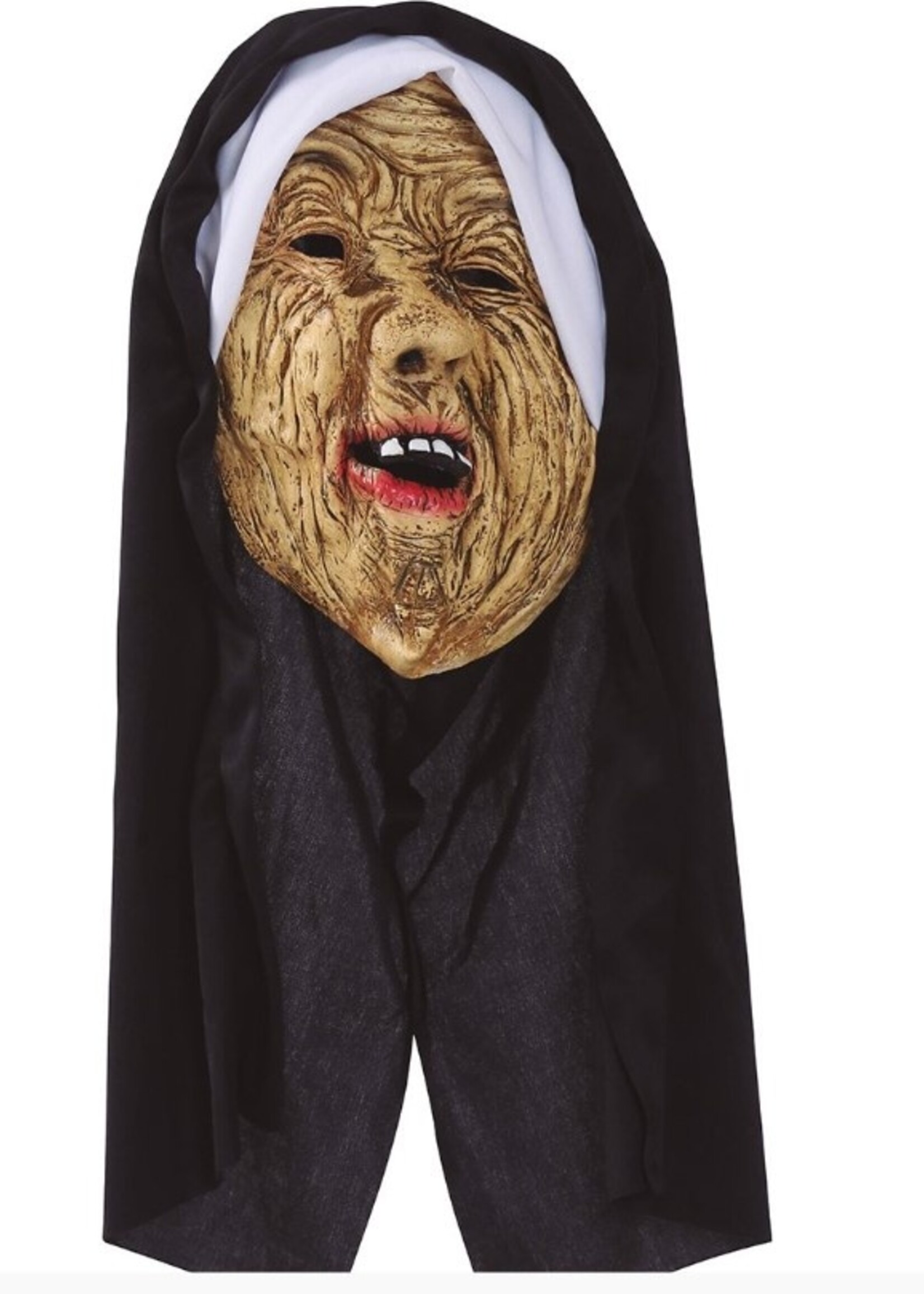 Party Planet Vinyl masker van een non met kap