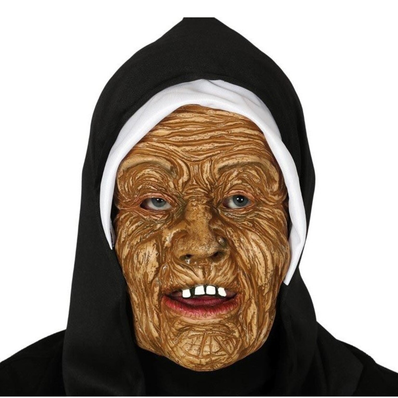 Party Planet Vinyl masker van een non met kap