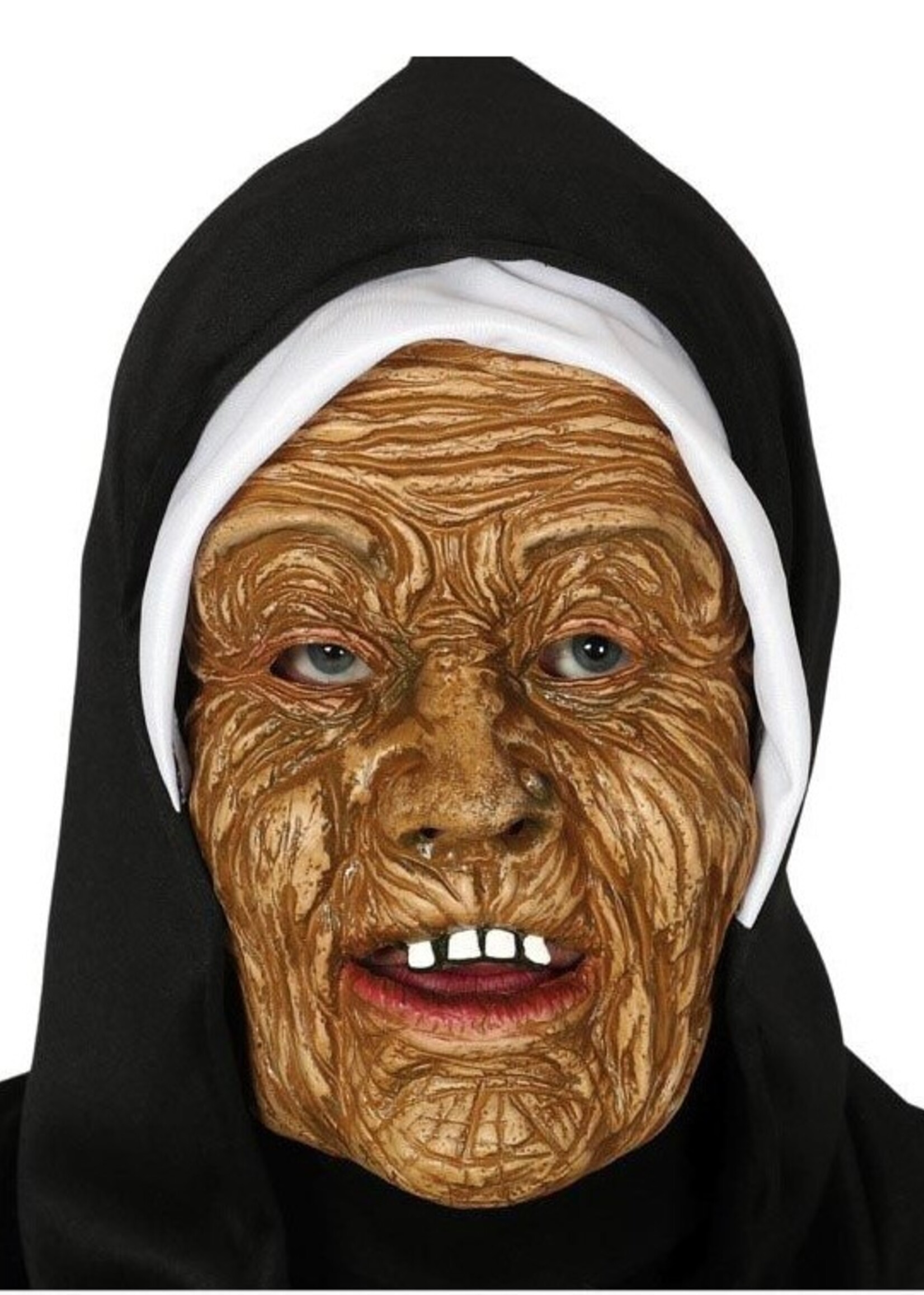 Party Planet Vinyl masker van een non met kap