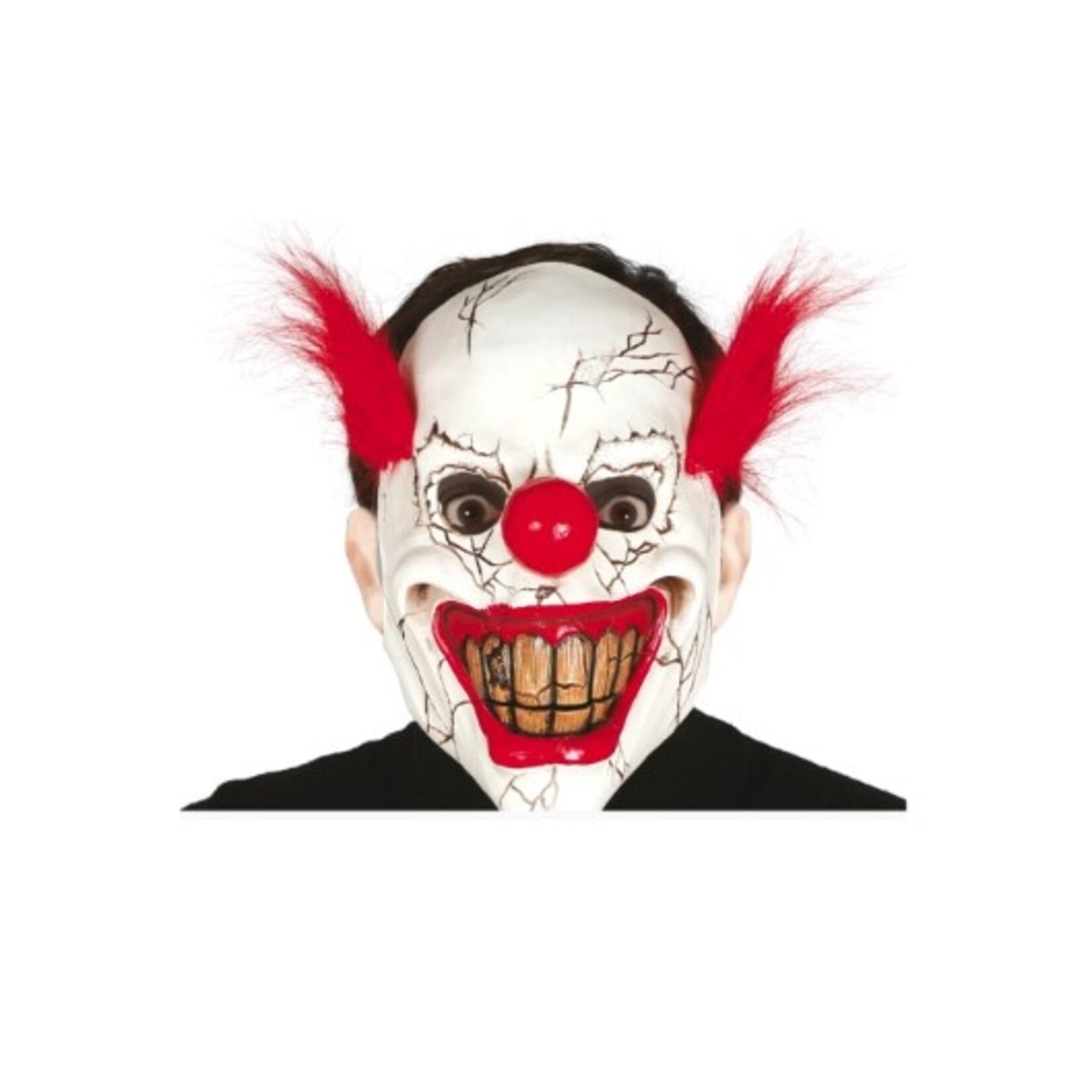 Party Planet Horror clownsmasker met haar van latex