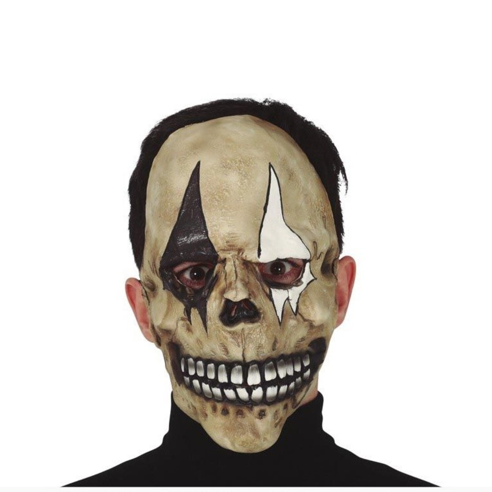 Party Planet Harlequin skull mask latex