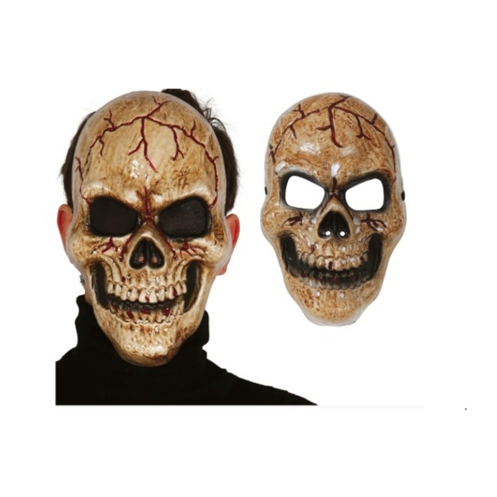 Party Planet Donker schedelmasker van PVC