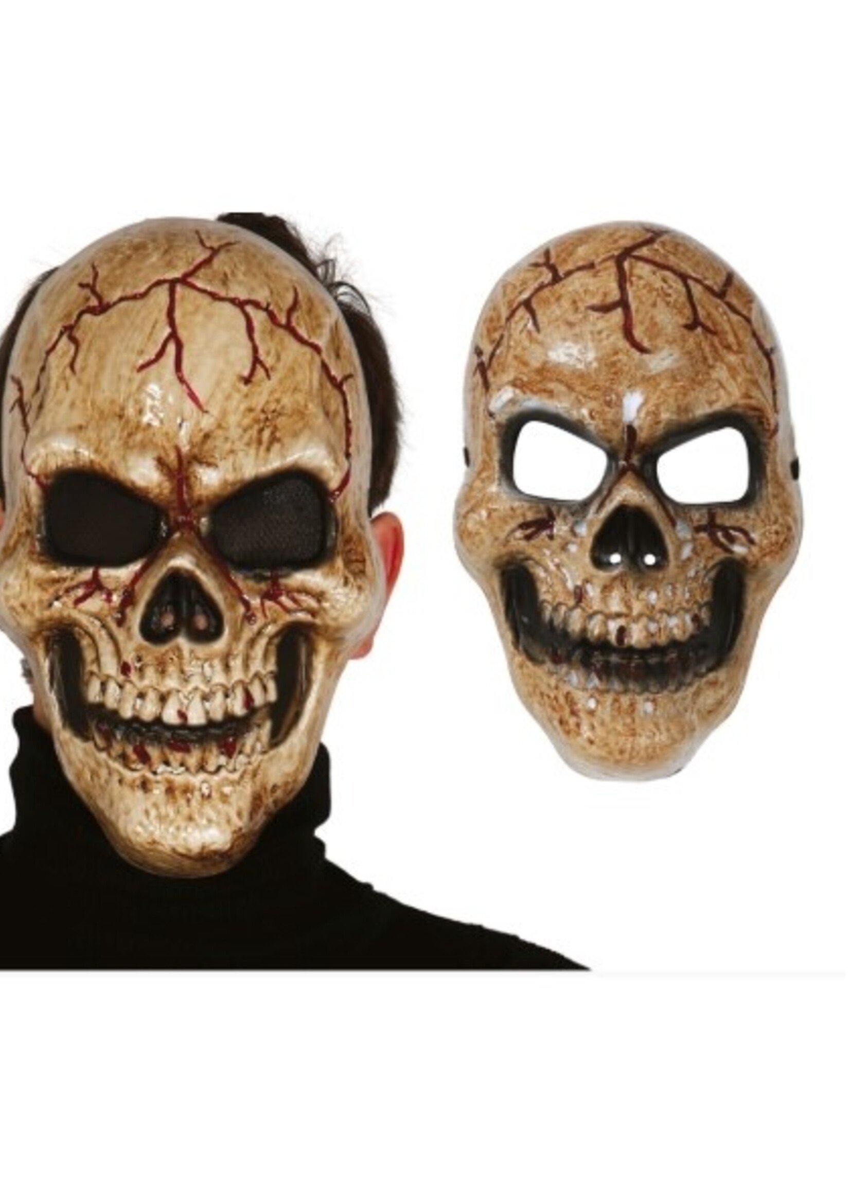 Party Planet Donker schedelmasker van PVC