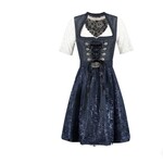 Party Planet Dirndl 2-delig, donkerblauw, kanten schort
