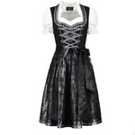 Party Planet Dirndl zwart/zilver met exclusieve print, 3-delig