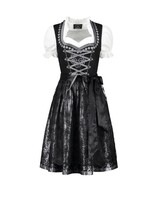 Party Planet Dirndl zwart/zilver met exclusieve print, 3-delig