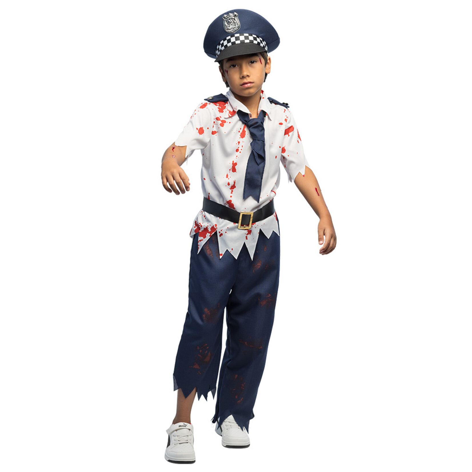 Party Planet Kostuum Zombie politie Walker (7-9 jaar)