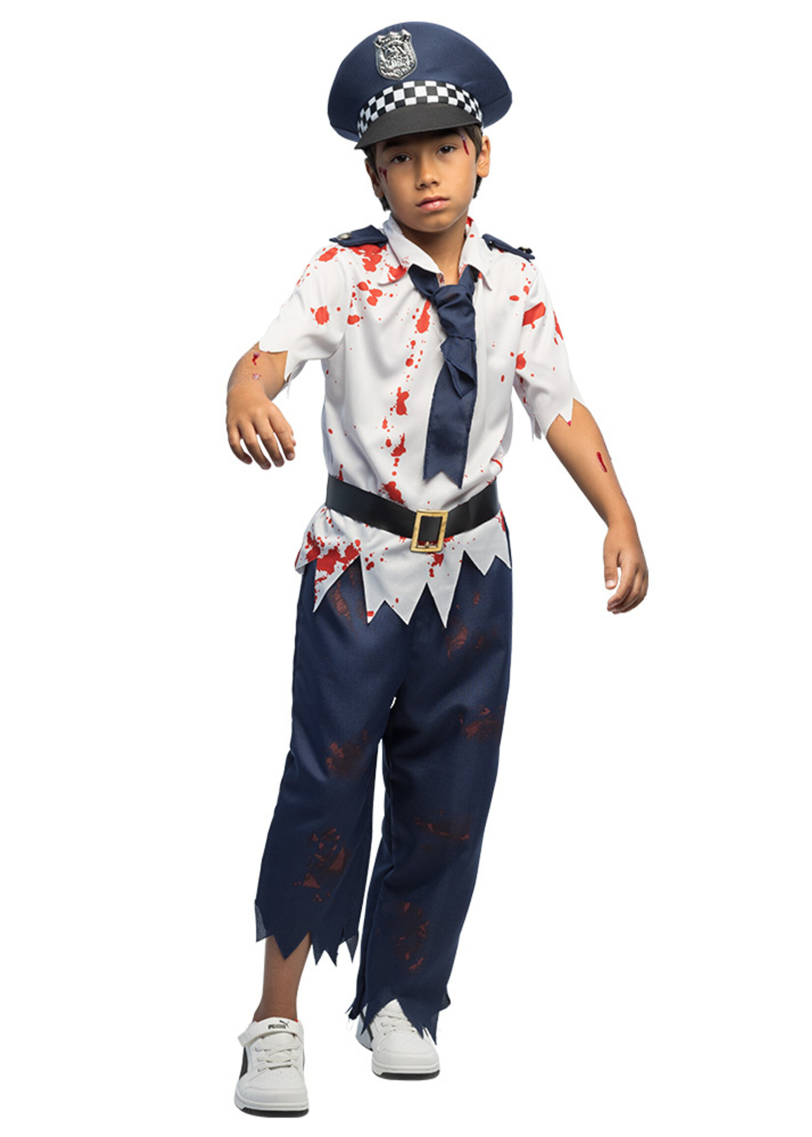 Party Planet Kostuum Zombie politie Walker (7-9 jaar)
