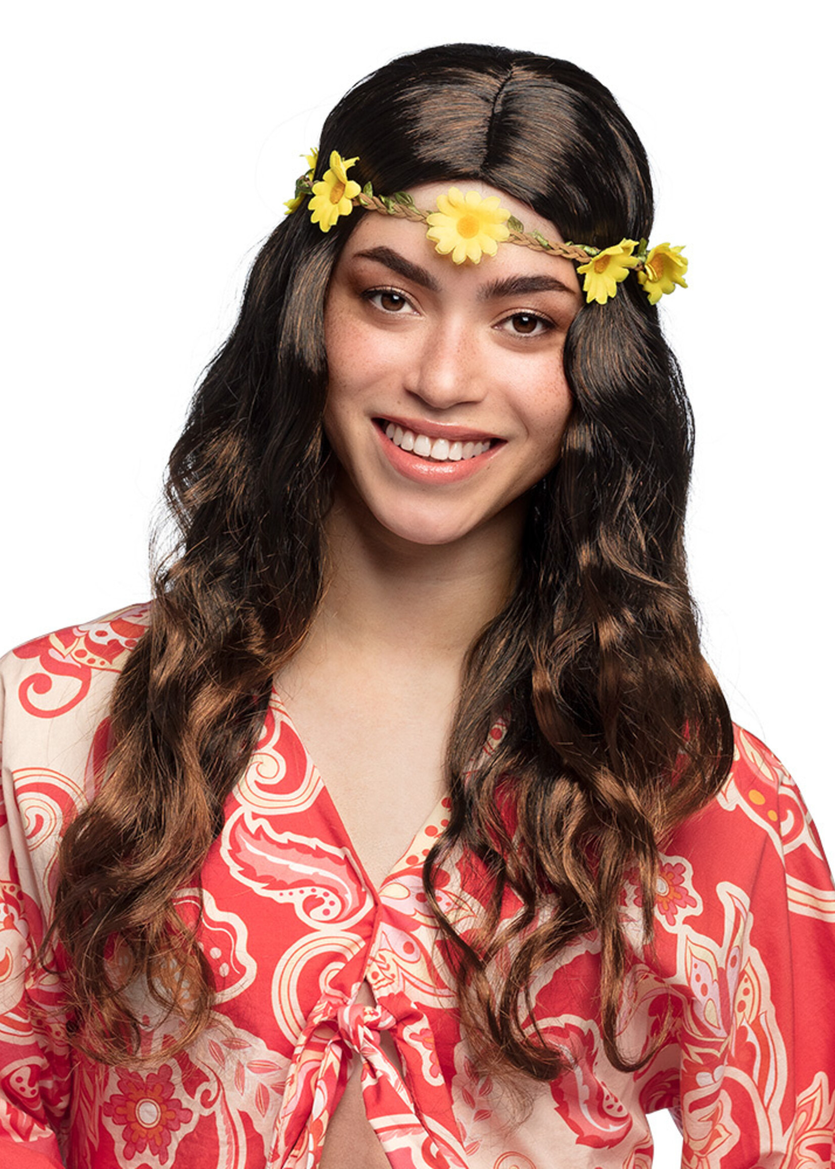 Party Planet Pruik Joy zwart