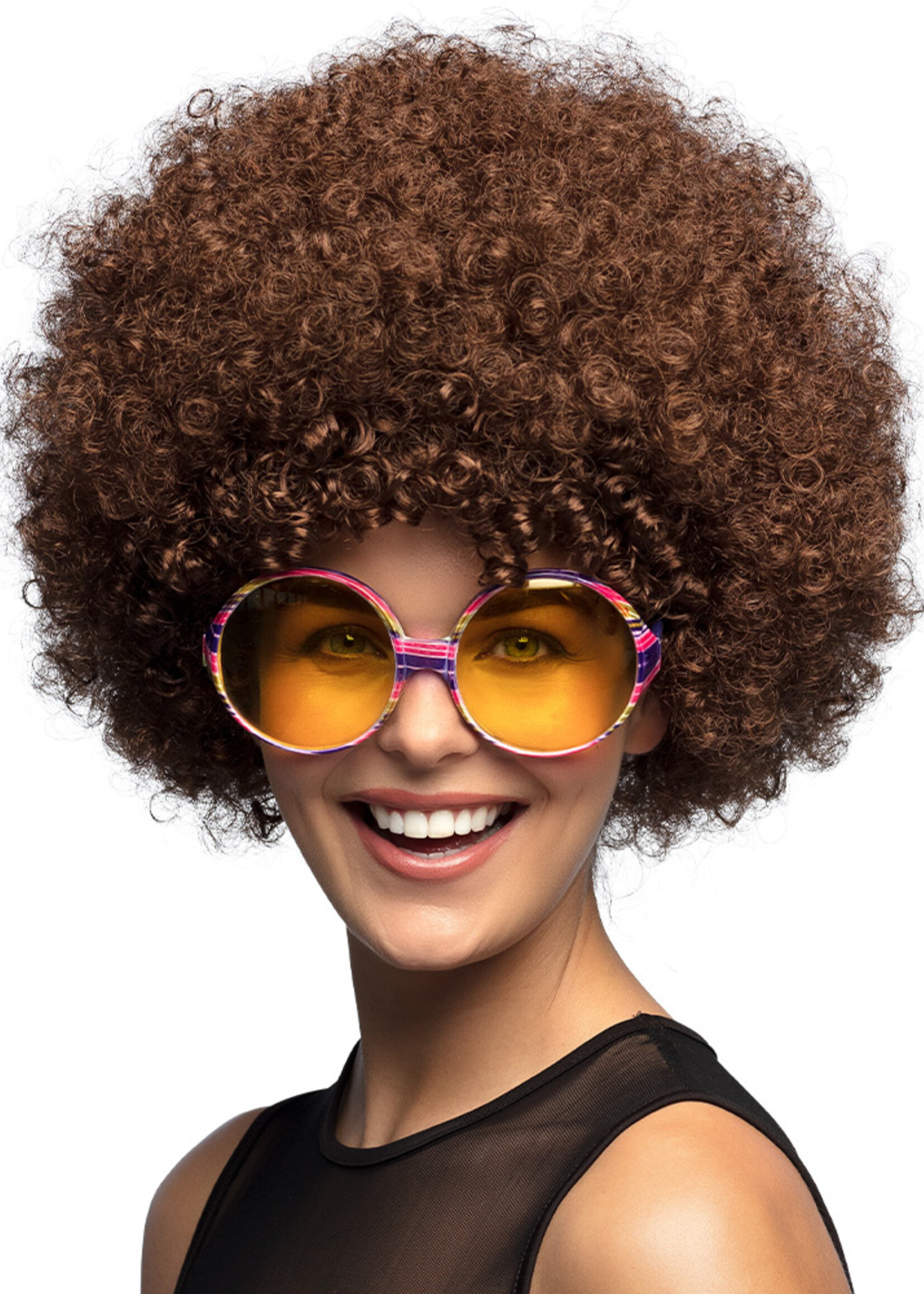 Party Planet Pruik Groove bruin