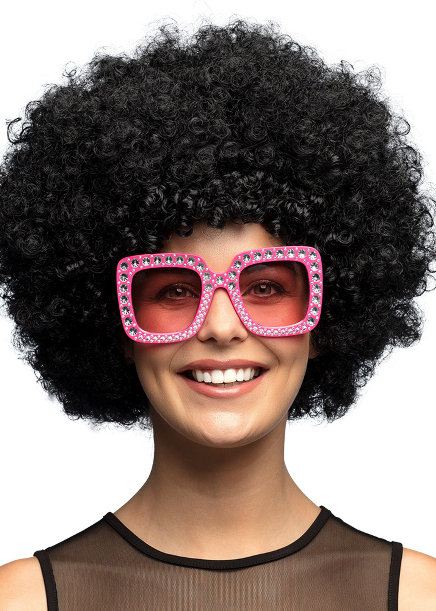 Party Planet Pruik Groove zwart