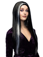 Party Planet Pruik Behekst zwart/wit