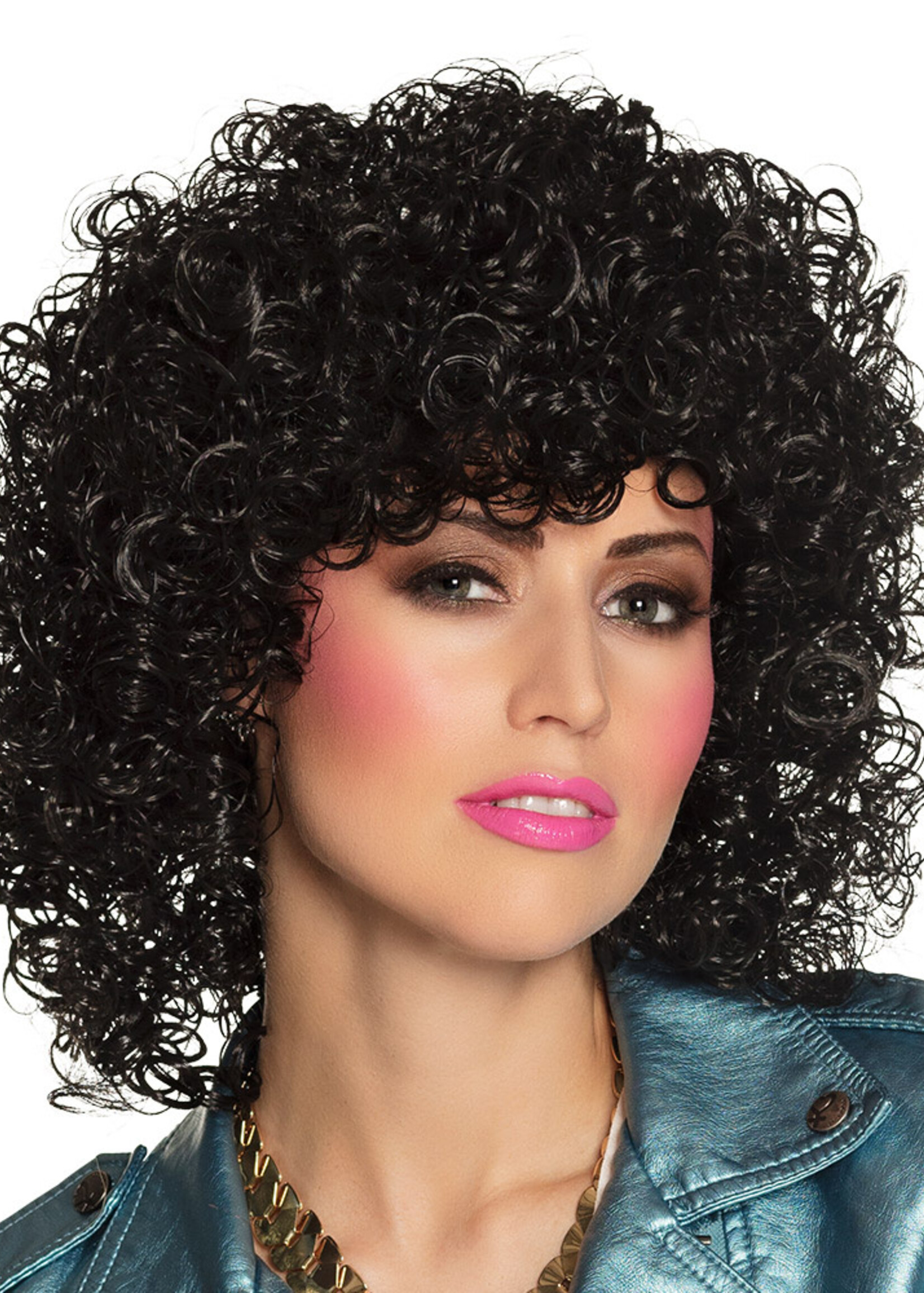 Party Planet Pruik Club zwart