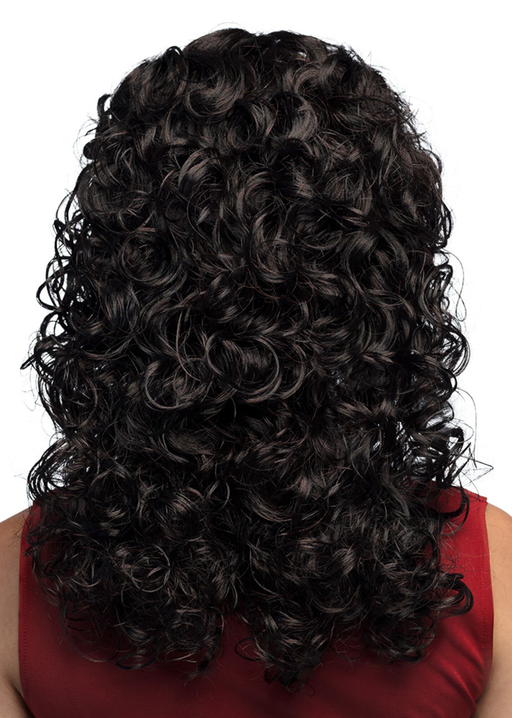 Party Planet Pruik Norah bruin/zwart