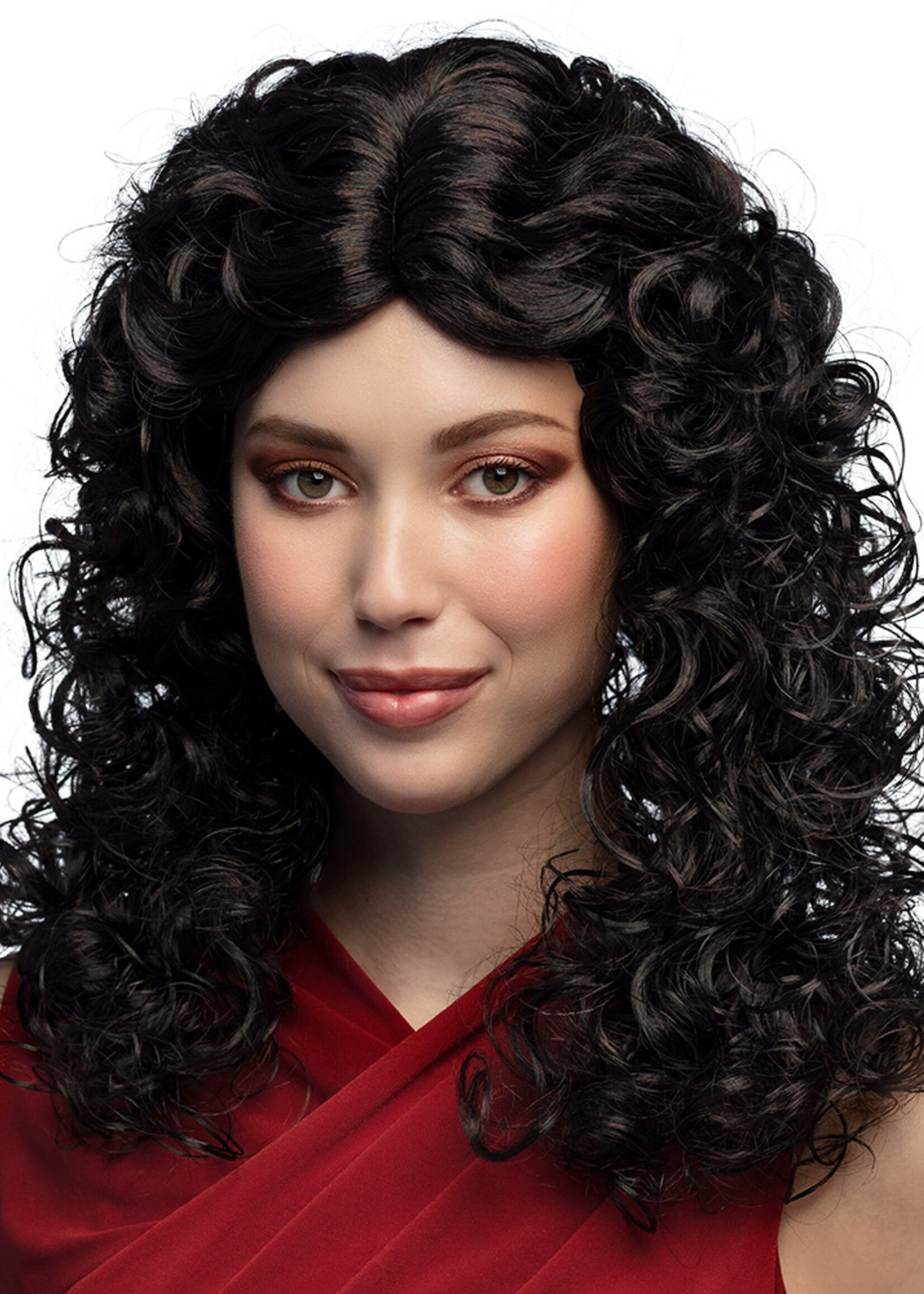 Party Planet Pruik Norah bruin/zwart