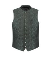 Party Planet Klederdrachtvest in jacquardpatroon, groen/zwart