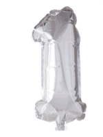 Party Planet Folieballon 16″ nr. 1 zilver