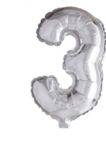 Party Planet Folieballon 16″ nr. 3 zilver