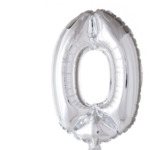 Party Planet Folieballon 16″ nr. 0 zilver