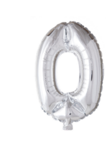 Party Planet Folieballon 16″ nr. 0 zilver