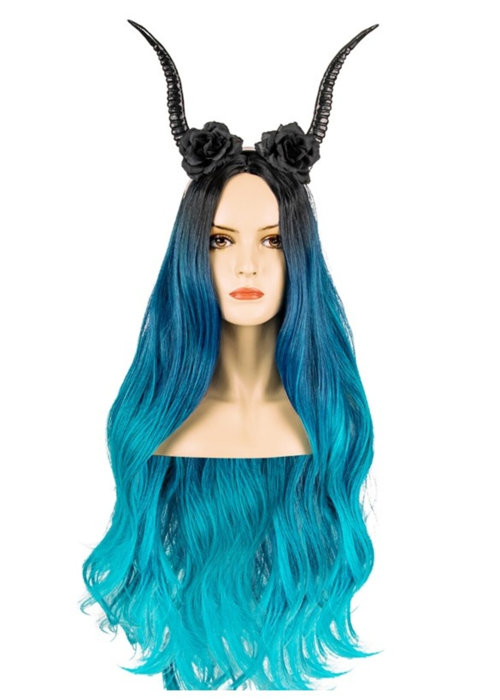 Party Planet Hoofdband met hoorns zwart